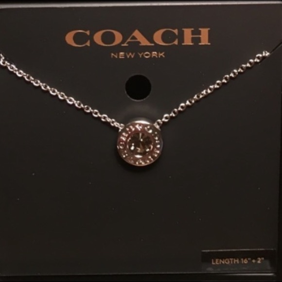 NWT Coach Open Circle Stone Strand Silver Tone Necklace - Picture 3 of 7